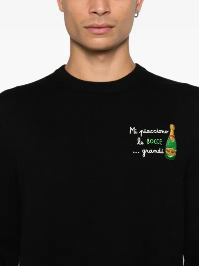 Mc2 Saint Barth Embroidery Crew Neck Jumper In Black