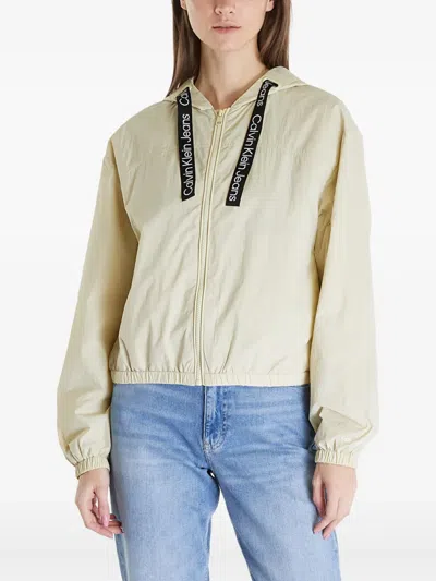 Calvin Klein Jeans Est.1978 Hooded Lightweight Jacket In Neutral