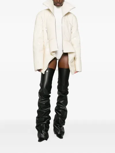 Rick Owens Sequin-embellished Bomber Jacket In White