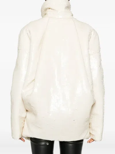 Rick Owens Sequin-embellished Bomber Jacket In White