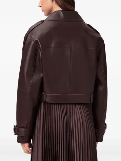 Allsaints Ophelia Bonded Leather Jacket In Purple