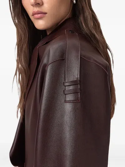 Allsaints Ophelia Bonded Leather Jacket In Purple