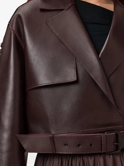 Allsaints Ophelia Bonded Leather Jacket In Purple