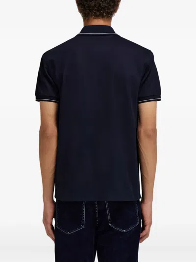 Ferragamo Gancini Pocket Trim Polo Shirt In Black