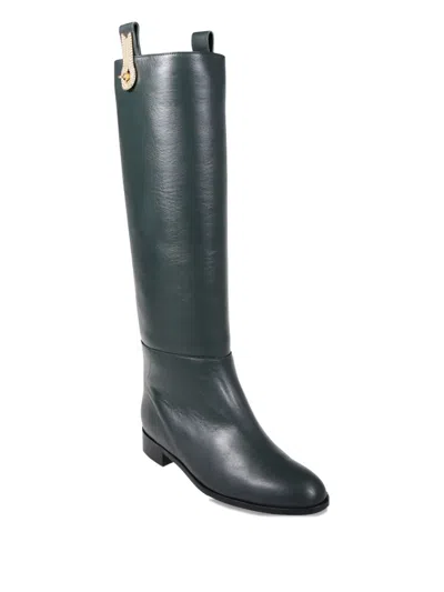 Amato Daniele Leather Boots In Green
