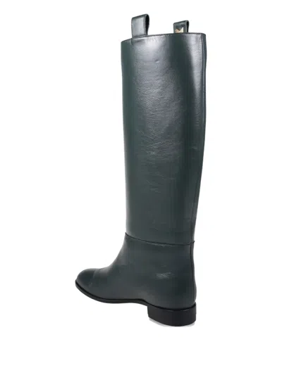 Amato Daniele Leather Boots In Green