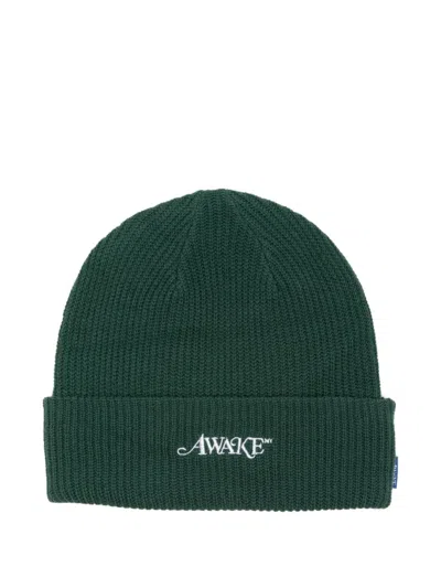Awake Ny Loose Gauge Knit Beanie In Green