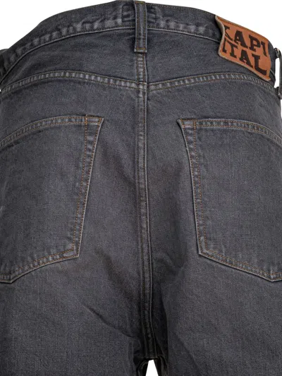 Kapital Bone-appliqués Frayed Shorts In Gray