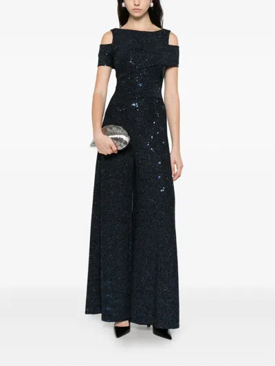 Talbot Runhof Sequin-embellished Jumpsuit In Blue