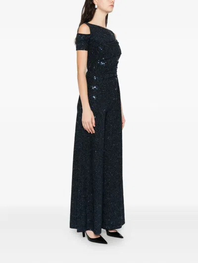 Talbot Runhof Sequin-embellished Jumpsuit In Blue
