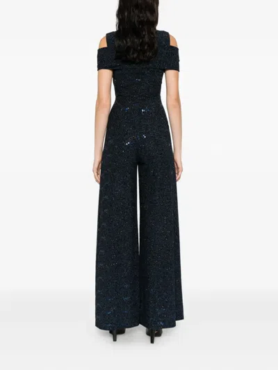 Talbot Runhof Sequin-embellished Jumpsuit In Blue