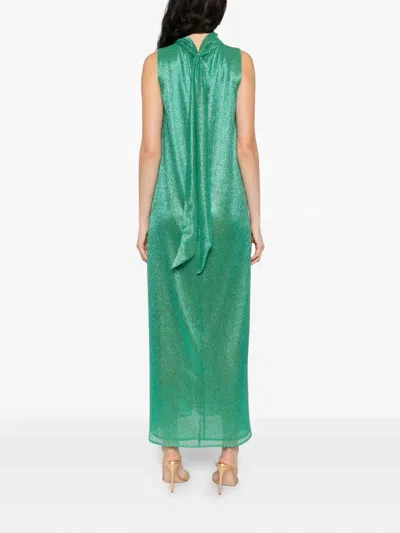 Talbot Runhof High-neck Sleeveless Dress In Green