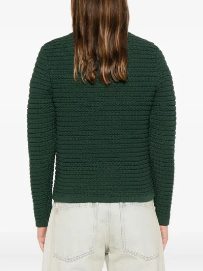 Ba&sh Button-detail Round-neck Sweater In Green