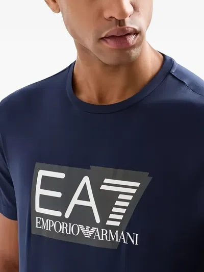 Ea7 Logo T-shirt In Blue