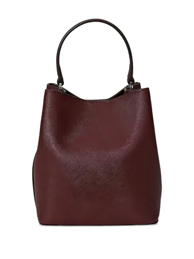 Ralph Lauren Reese Logo-plaque Top-handle Bucket Bag In Burgundy