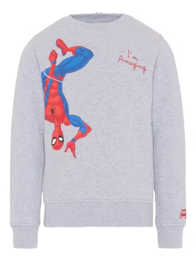 Mc2 Saint Barth X Marvel Spiderman-print Sweatshirt In Gray