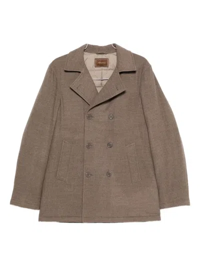 Doriani Cashmere Double-breasted Cashmere Coat In Brown