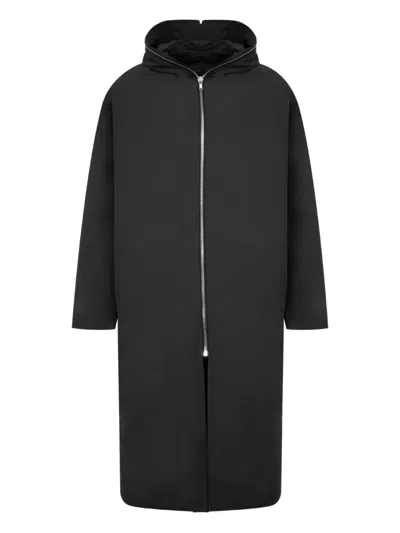 Rick Owens Hooded Coat In Black