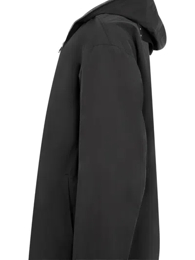 Rick Owens Hooded Coat In Black