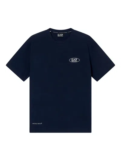 Ea7 Logo-print T-shirt In Blue