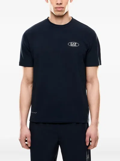 Ea7 Logo-print T-shirt In Blue