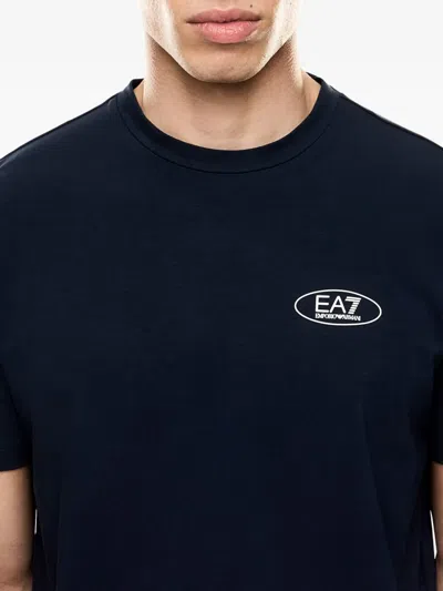 Ea7 Logo-print T-shirt In Blue