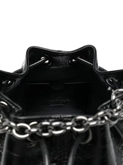 Off-white Chain Strap Bucket Bag Pockets In Black