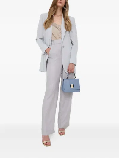 Patrizia Pepe Embossed-detail Trousers In Gray