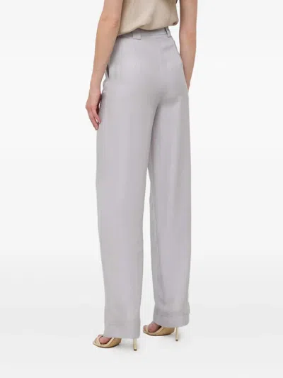 Patrizia Pepe Embossed-detail Trousers In Gray