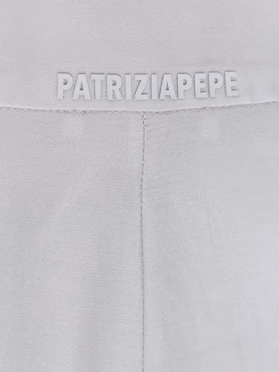 Patrizia Pepe Embossed-detail Trousers In Gray