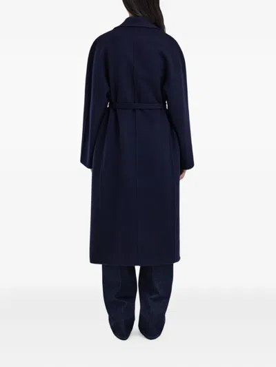 Ferragamo Single Breasted Coat In Blue