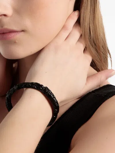 Bally Sculptural-effect Cuff Bracelet In Black