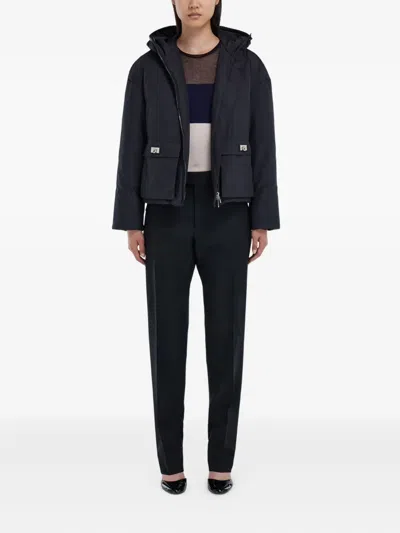 Ferragamo Hooded Jacket In Blue