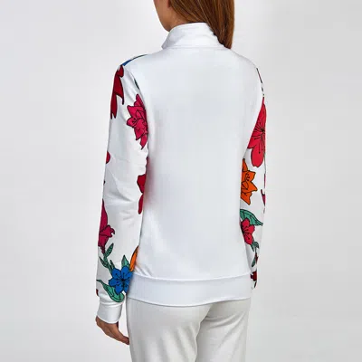 Ea7 Floral Pattern Casual Coat In White