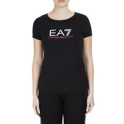 Ea7 Item O-neck Short-sleeved T-shirt In Black