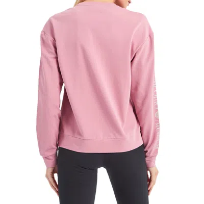 Ea7 Round-collar Long-sleeve Hoodie In Pink
