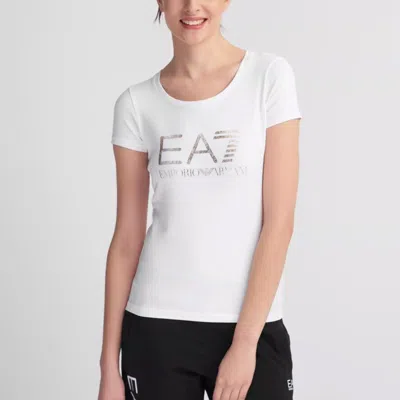 Ea7 Item O-neck Short-sleeved T-shirt In White