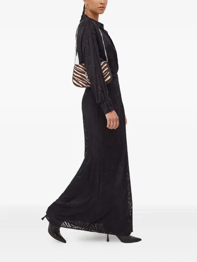 Pinko Patterned Wrap Maxi Dress In Black