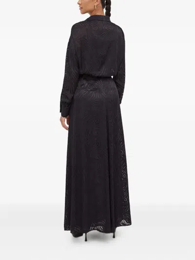 Pinko Patterned Wrap Maxi Dress In Black