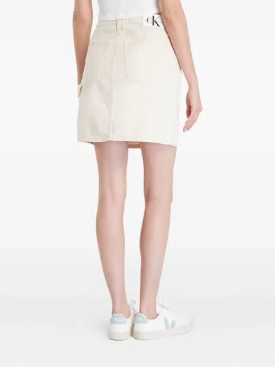 Calvin Klein Jeans Est.1978 Pocket Detail Skirt In White