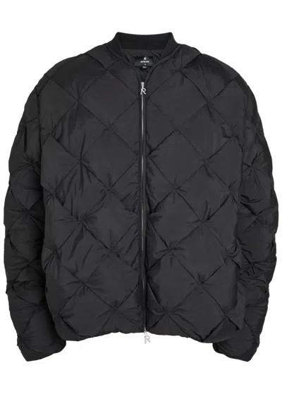 Represent Mens Jet Black Pillow Quilted Puffer Jacket Xl In Black