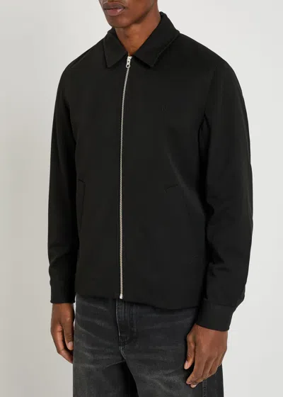 Les Deux Coach Logo-embroidered Twill Jacket In Black