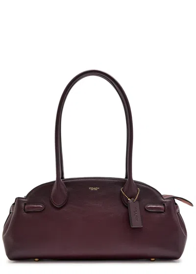 Coach Womens Empire 34 Leather Carryall Bag Maple In Burgundy