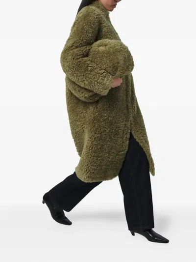 Apparis Jude Bouclette Coat In Green