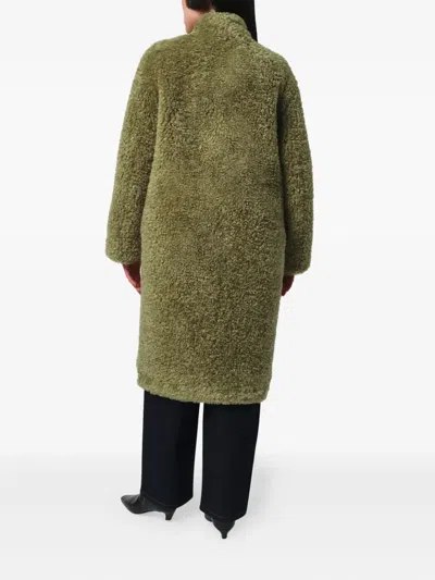 Apparis Jude Bouclette Coat In Green