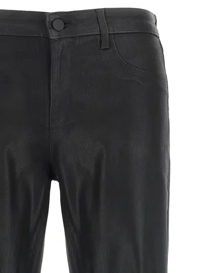 L'agence Sneeki Coated Flared Jeans In Black