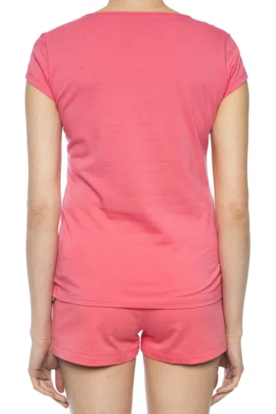Ea7 Round Collar Logo T-shirt In Red
