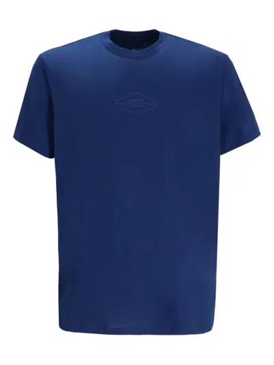 Armani Exchange Embossed Crew-neck T-shirt In Blue