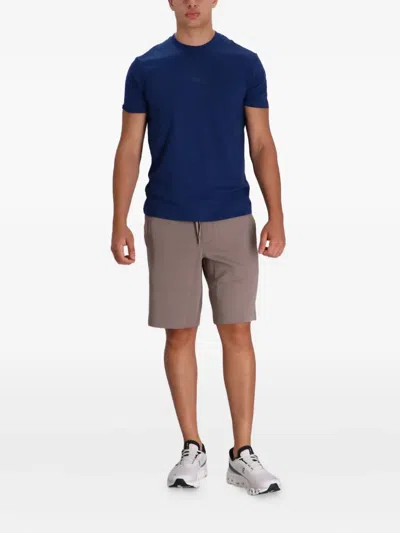 Armani Exchange Embossed Crew-neck T-shirt In Blue