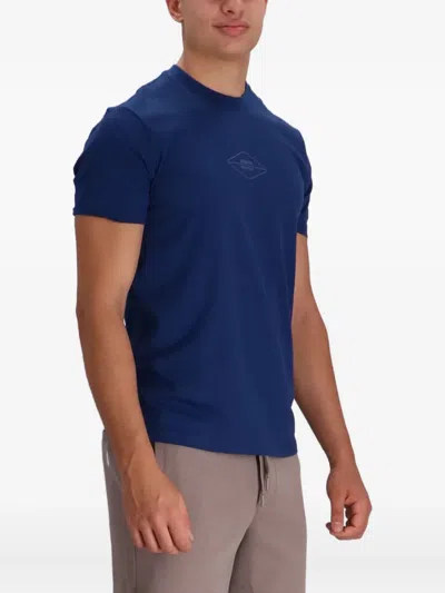 Armani Exchange Embossed Crew-neck T-shirt In Blue